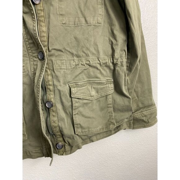 Lucky Brand Womens Barn Chore Jacket Size Medium Olive Green Utility Cargo Zip - Picture 12 of 12